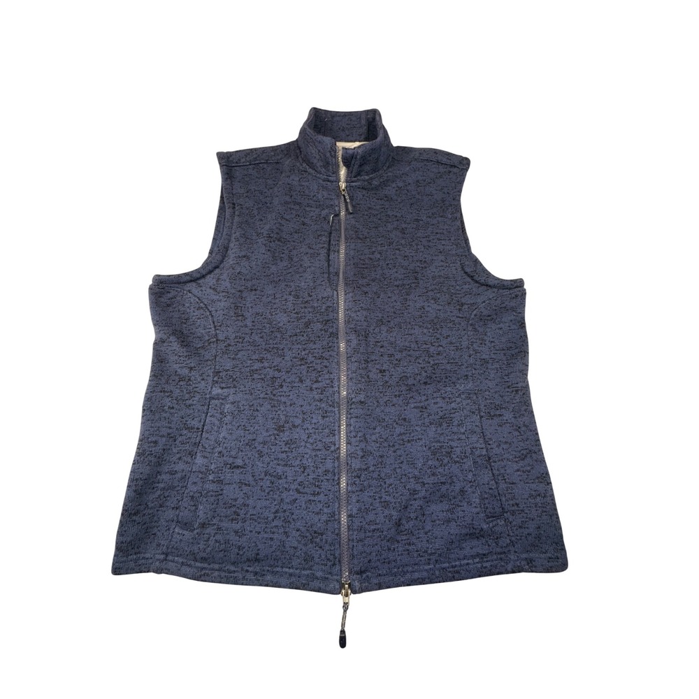 Johnnie-O Performance Vest Mens Medium Blue Heathered Full Zip Sweater Knit Golf